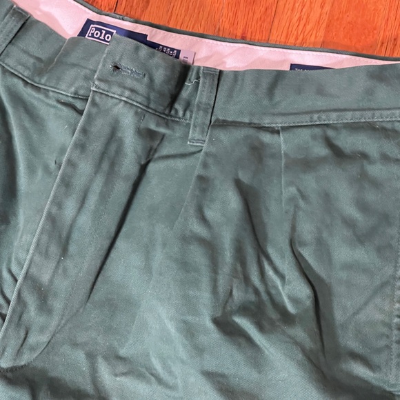 Polo Ralph Lauren Pleated Greent shorts -38 - Picture 3 of 12